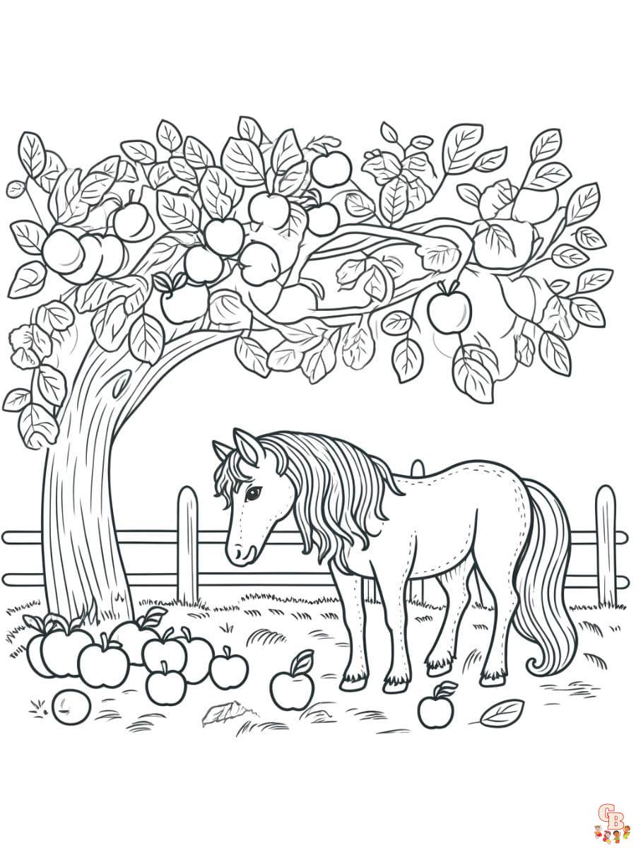 horse farm coloring page