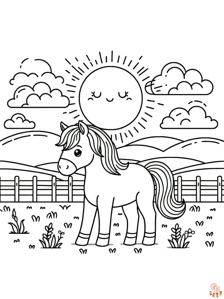 horse farm coloring pages free