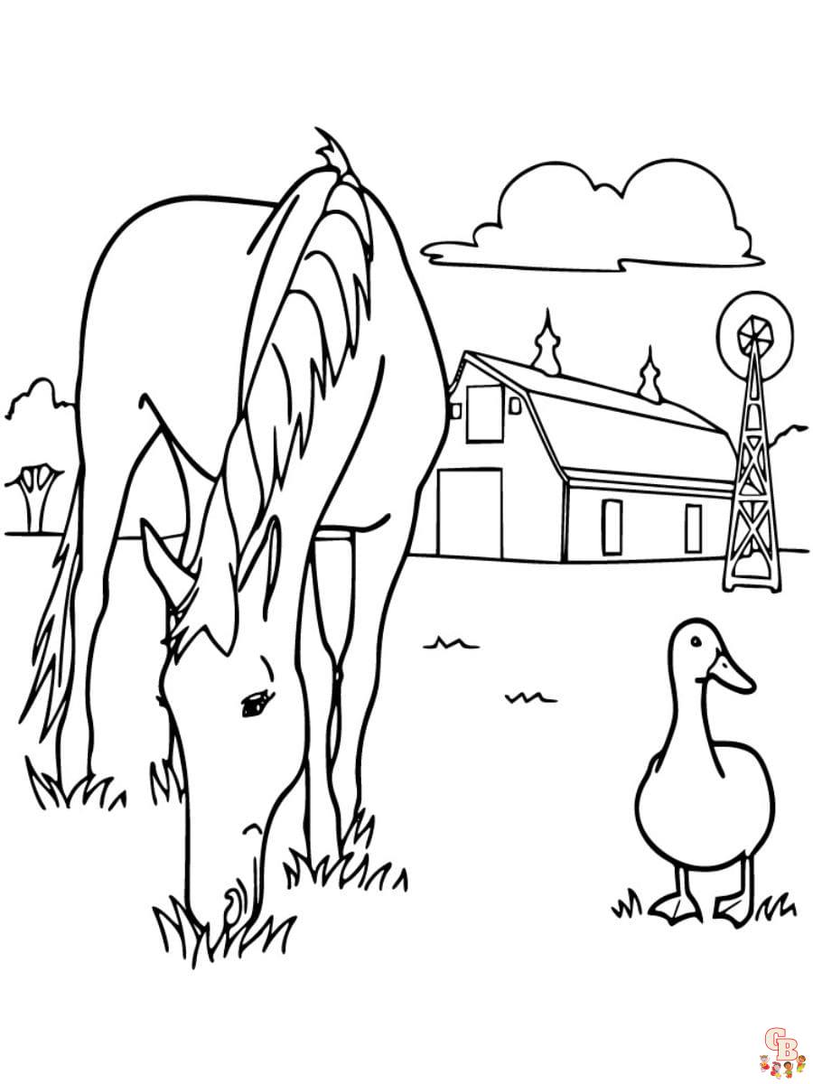 horse farm coloring pages printable