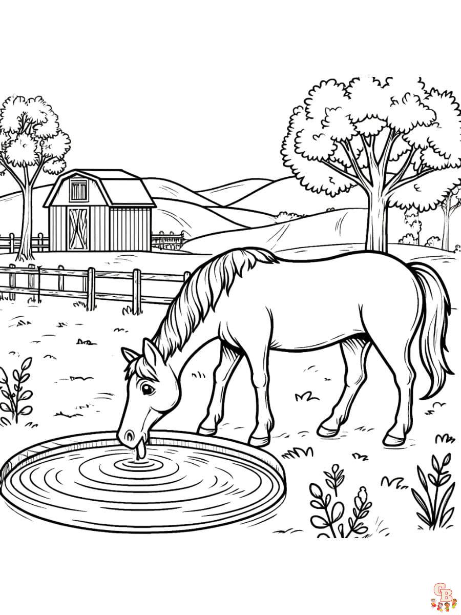 horse farm coloring pages