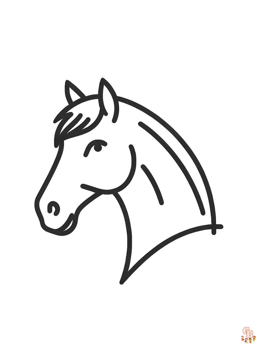horse head coloring pages easy