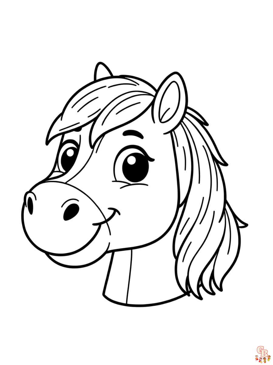 horse head coloring pages for kids