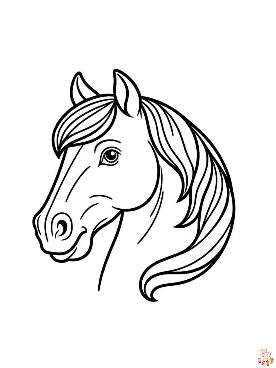 horse head coloring pages free printable