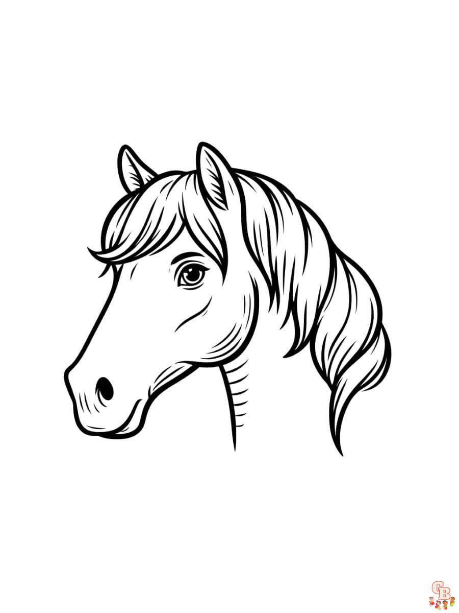 horse head coloring pages free