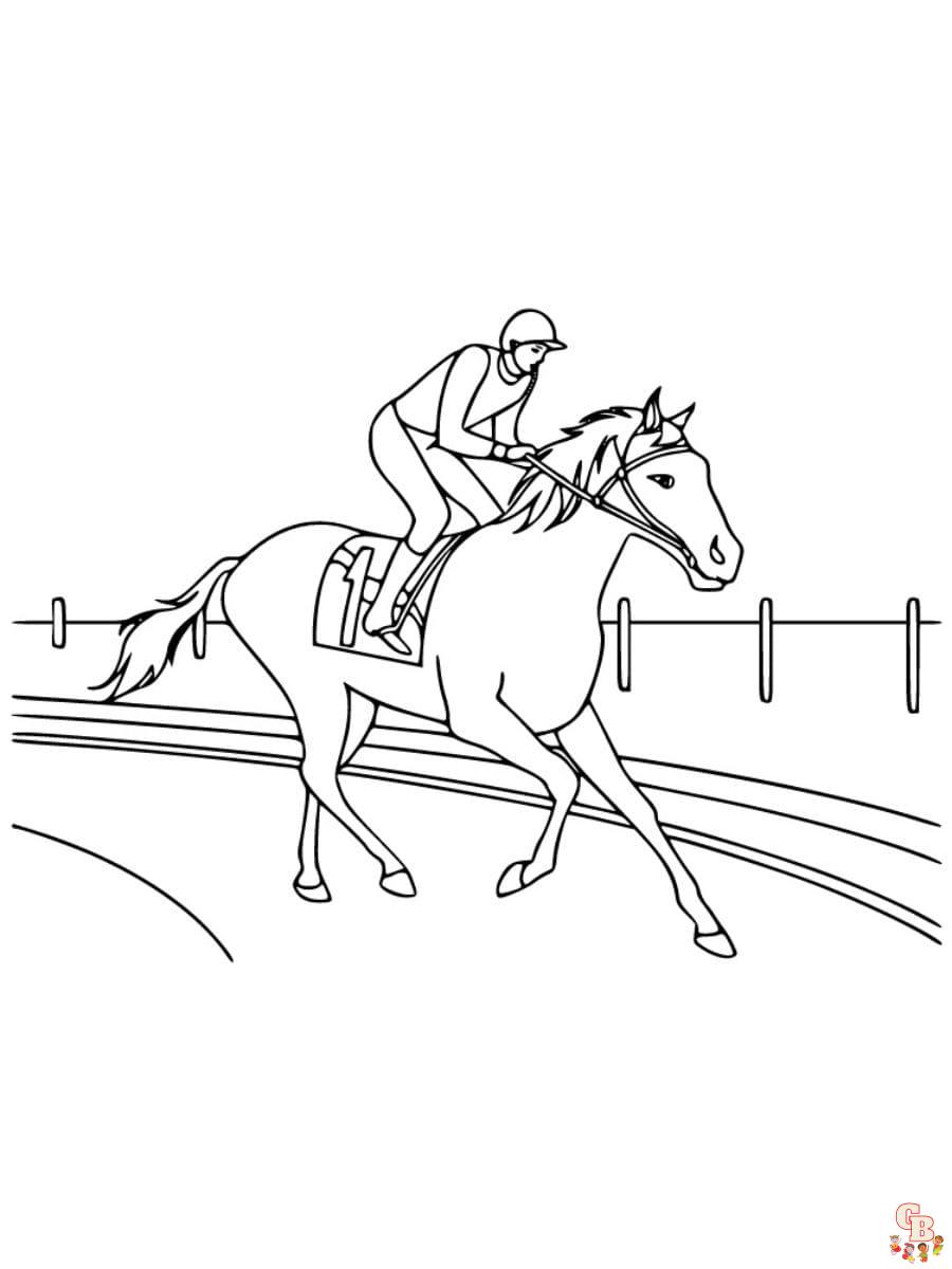 horse racing coloring pages free printable