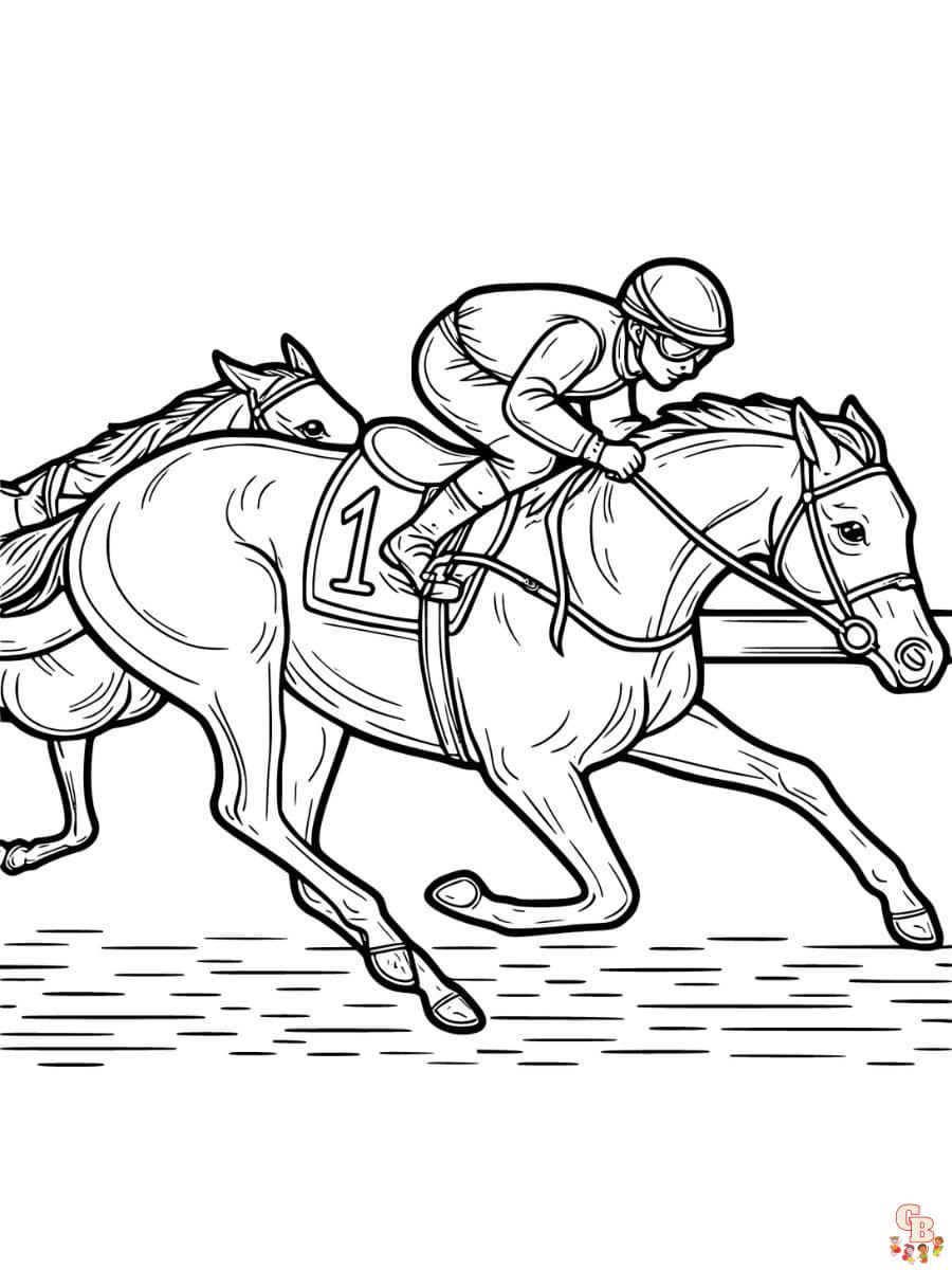 horse racing coloring pages free