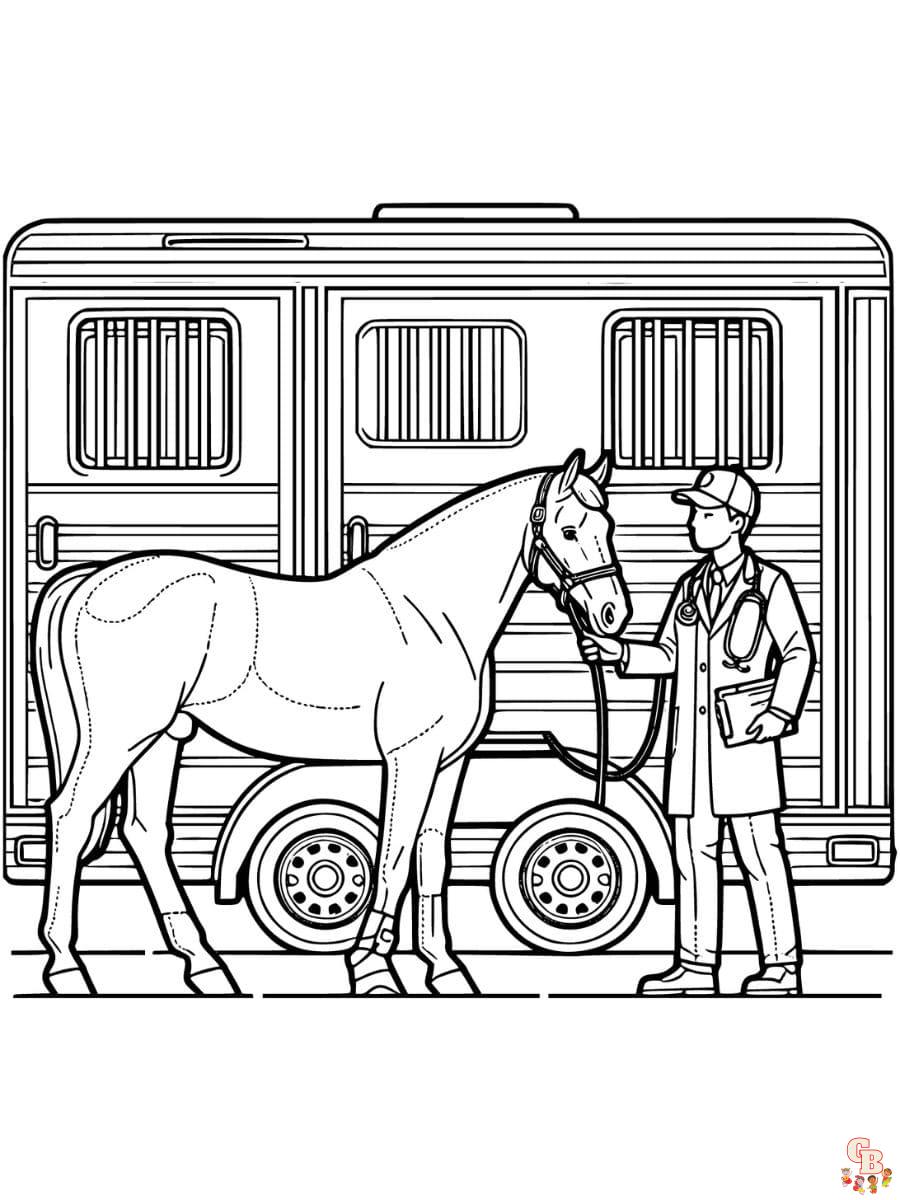 horse trailer coloring pages to print