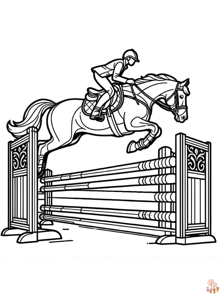 jumping horse coloring pages