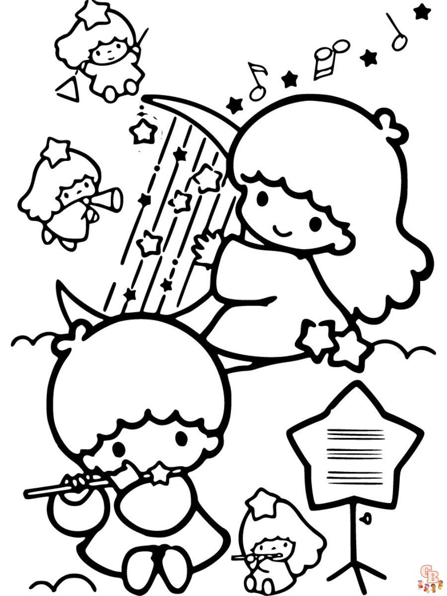 little twin stars coloring page printable