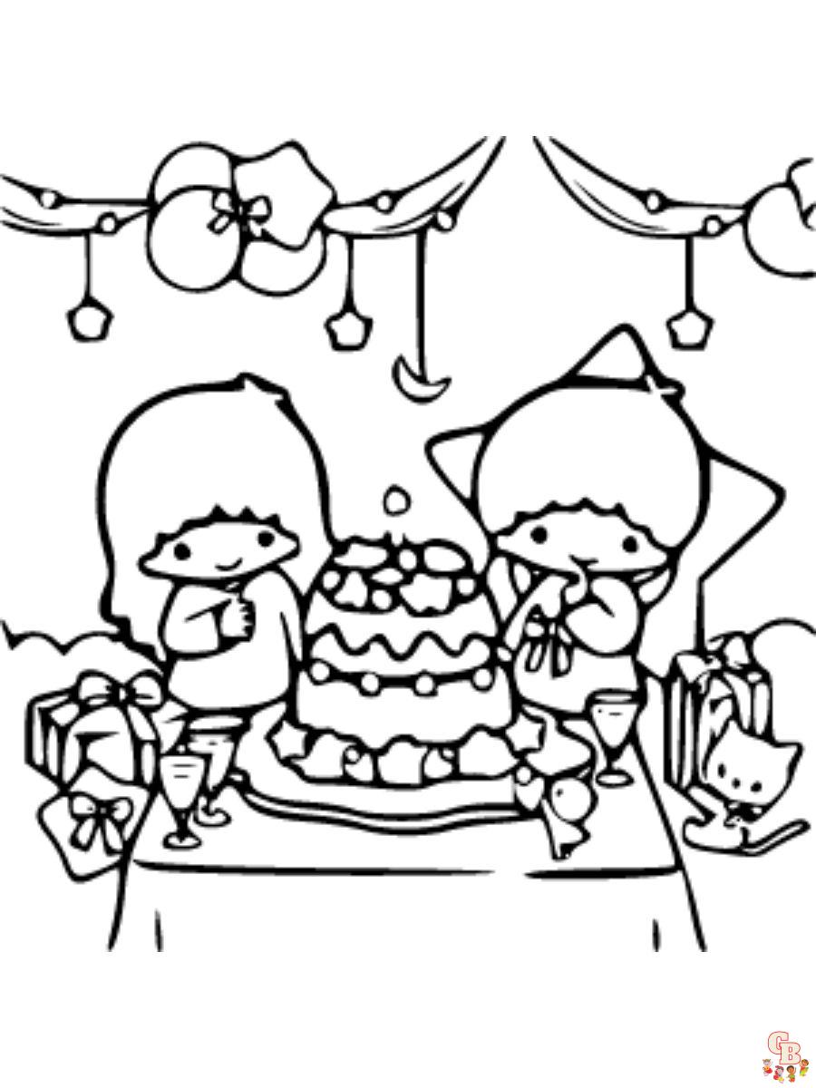 little twin stars coloring page