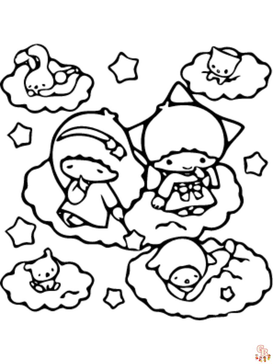 little twin stars coloring pages to print free