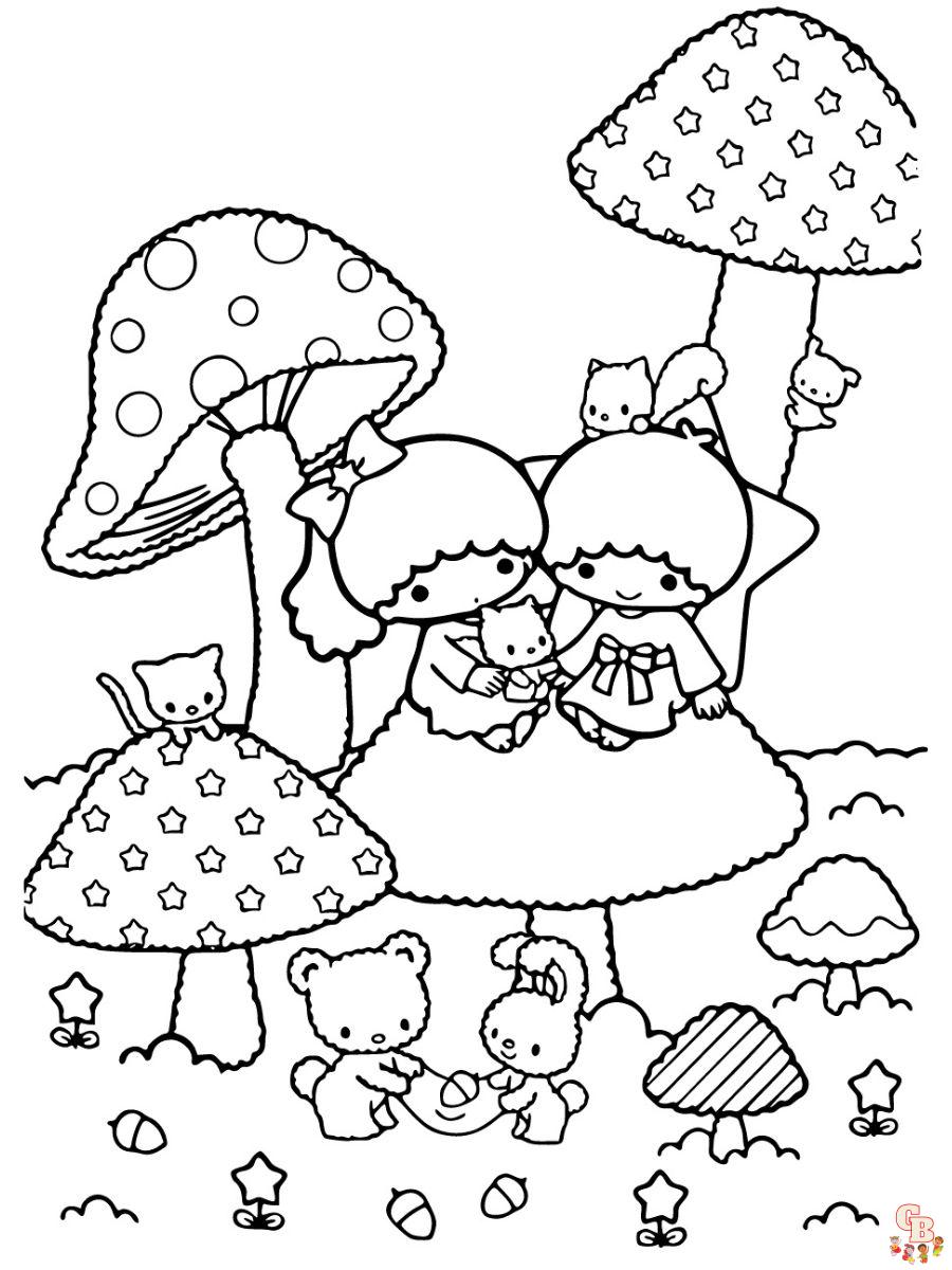 little twin stars coloring pages to print