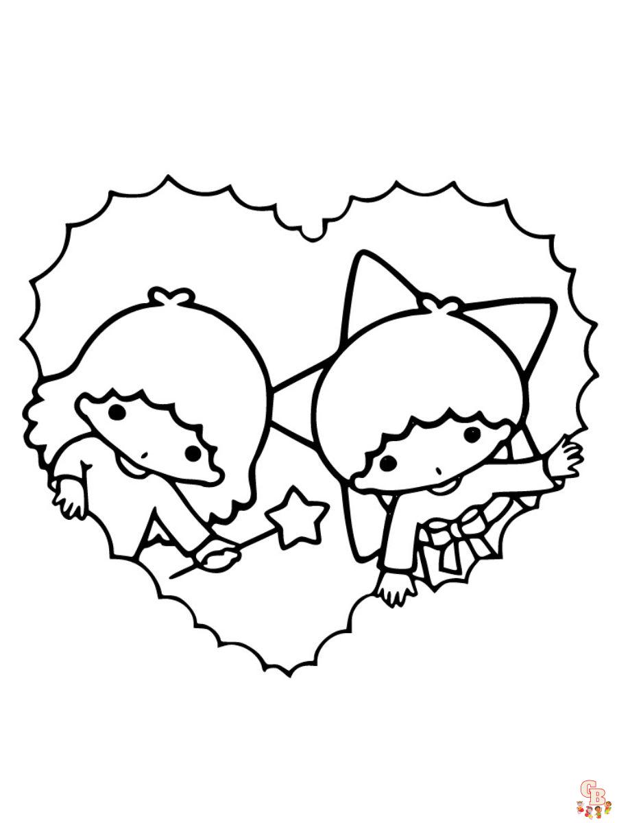 little twin stars sanrio coloring pages printable