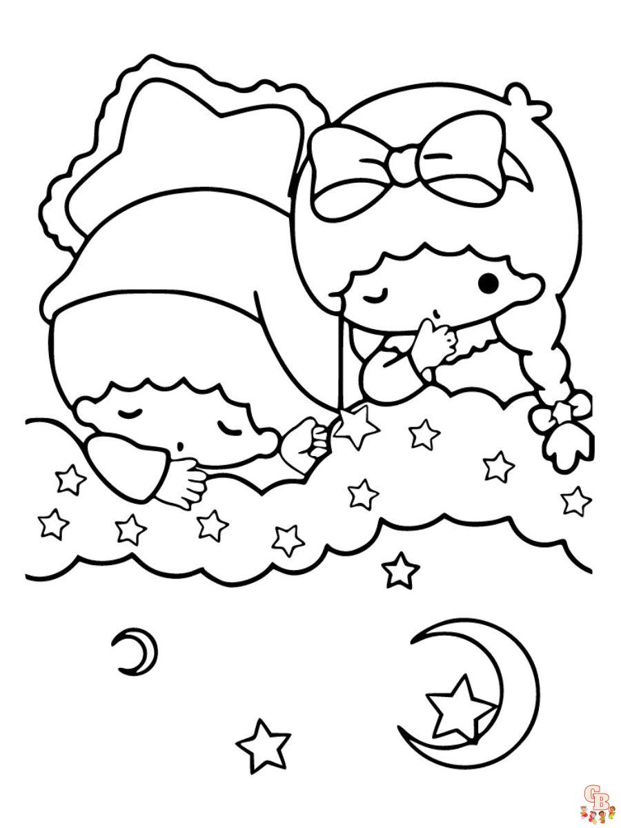 little twin stars sanrio coloring pages