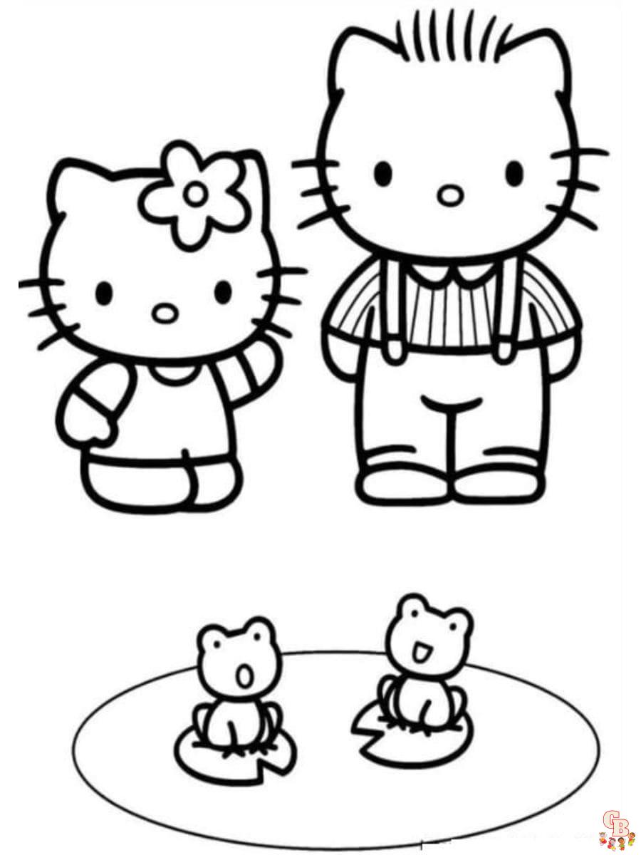 love hello kitty and dear daniel coloring pages