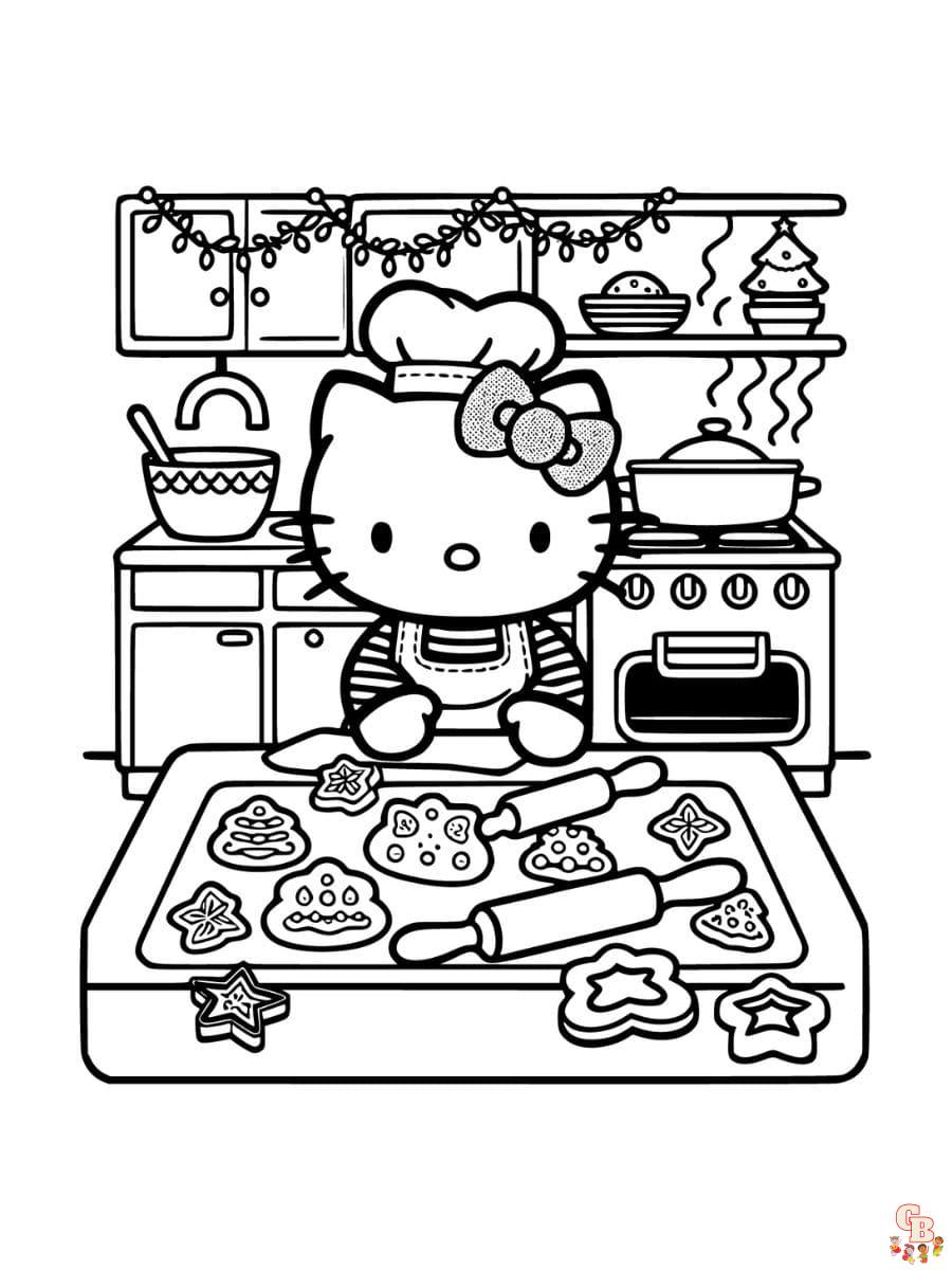 merry christmas hello kitty christmas coloring pages