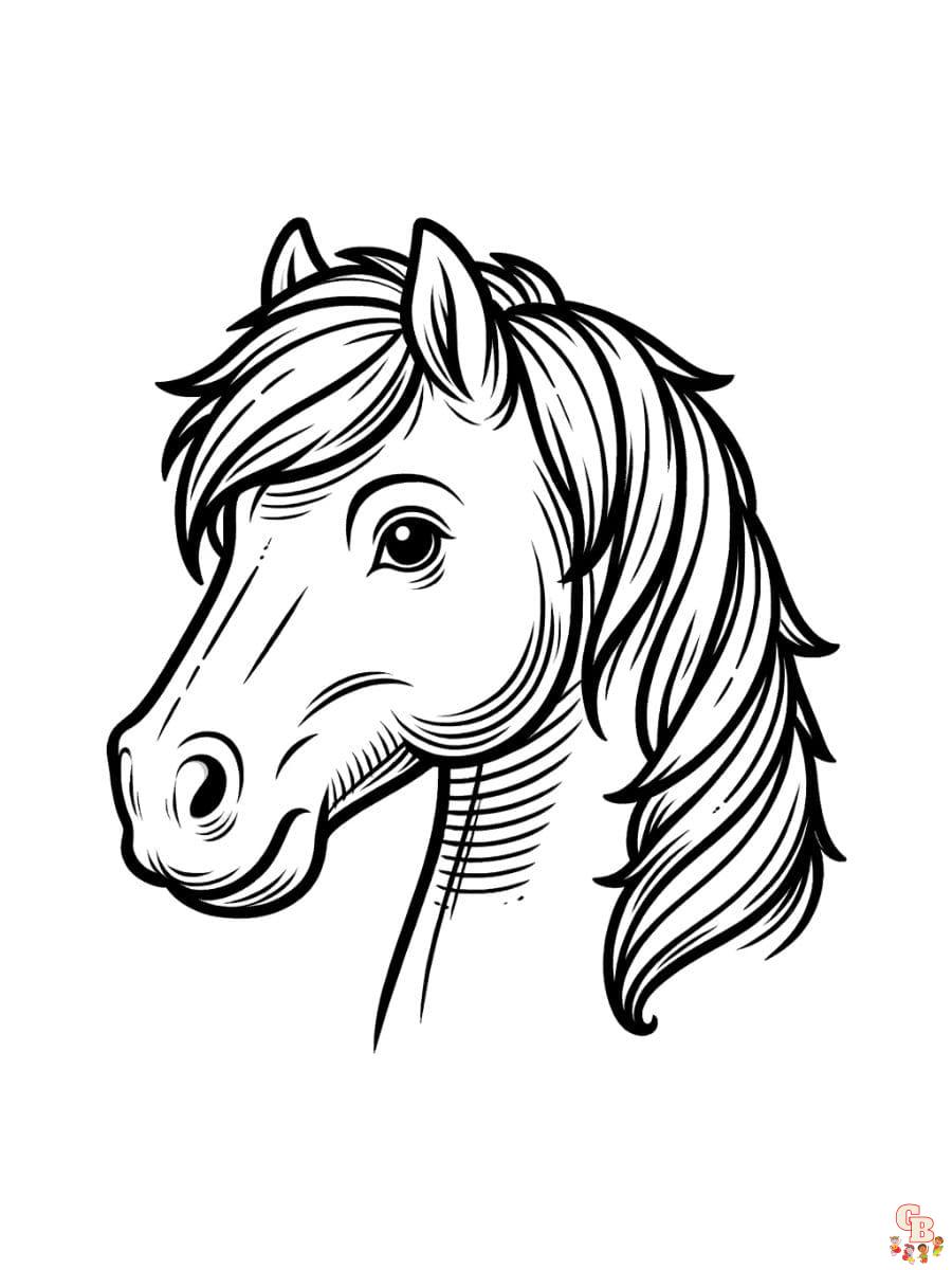 realistic horse head coloring pages