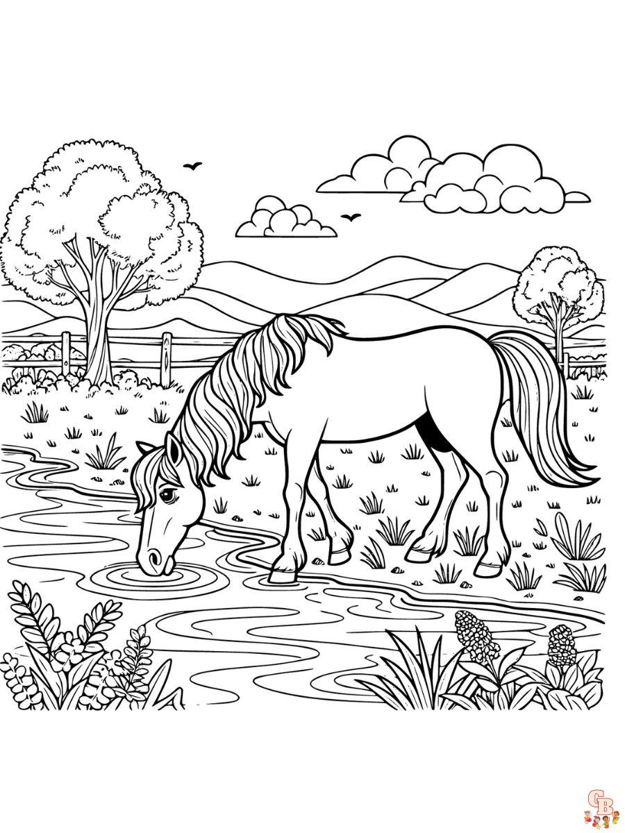 realistic wild horse coloring pages