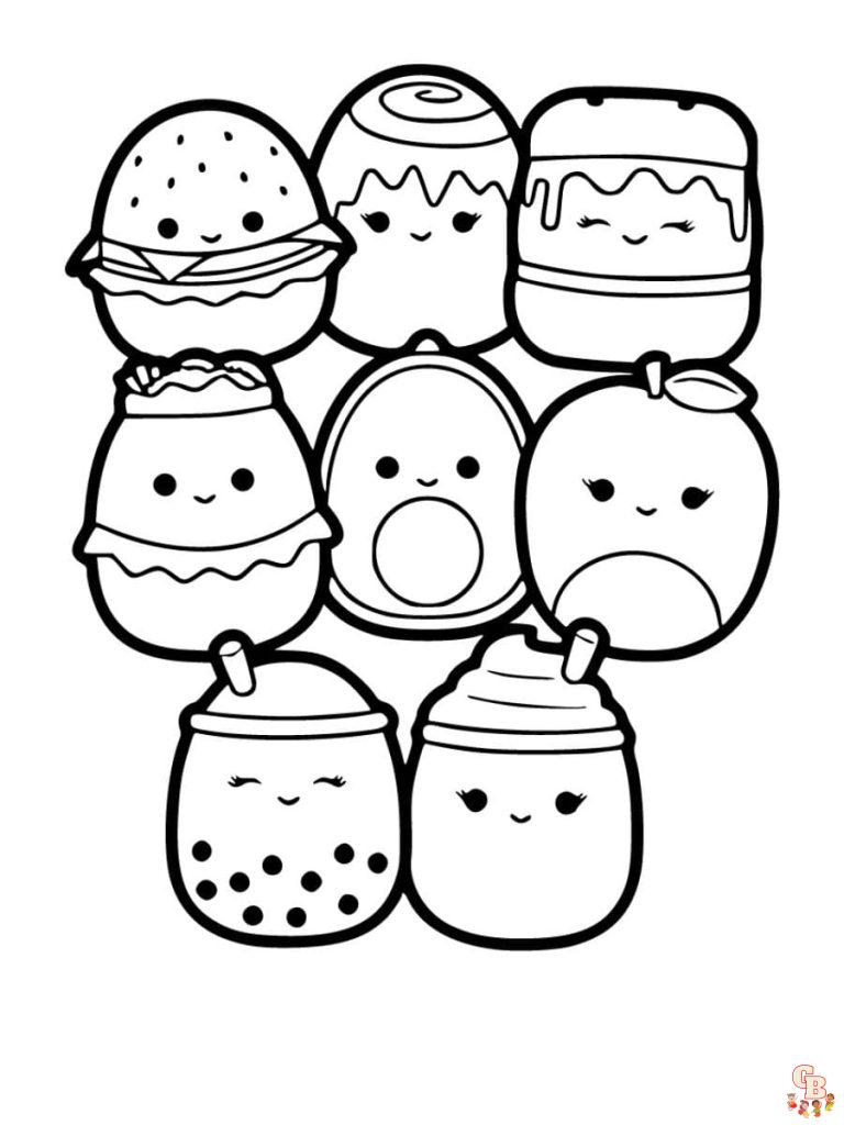 Food Squishmallow Coloring Pages - Delicious & Free Download