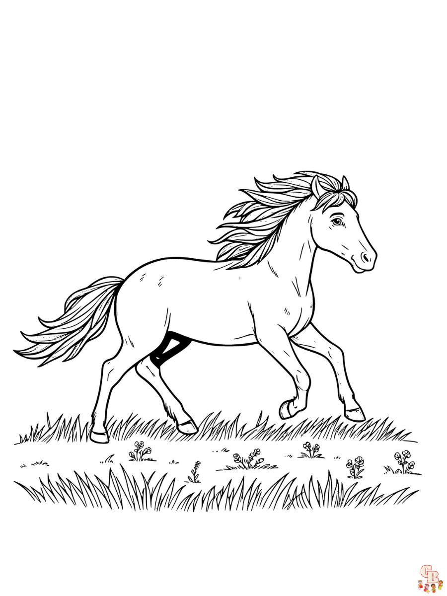 wild beautiful horse coloring pages