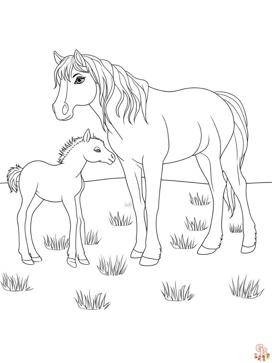 wild horses coloring pages