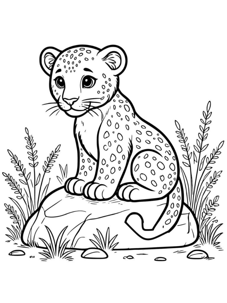 Leopard Coloring Pages - Free Printable Sheets for Kids