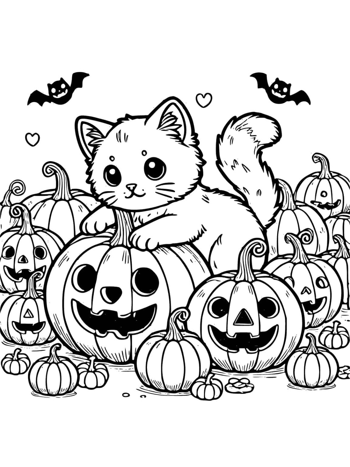 Newest Halloween Cat Coloring Pages Free Printable