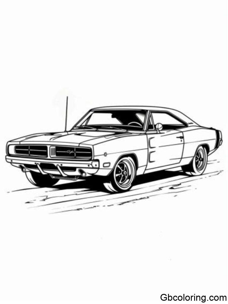 Printable Dodge Charger Coloring Pages Free For Kids And Adults