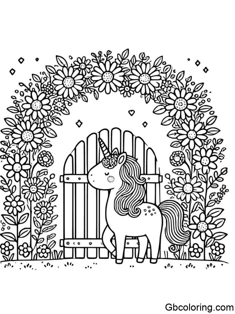 Free Flower Unicorn Coloring Pages Printable
