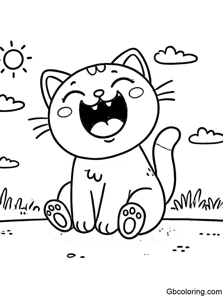 funny cat coloring pages laughing out loud