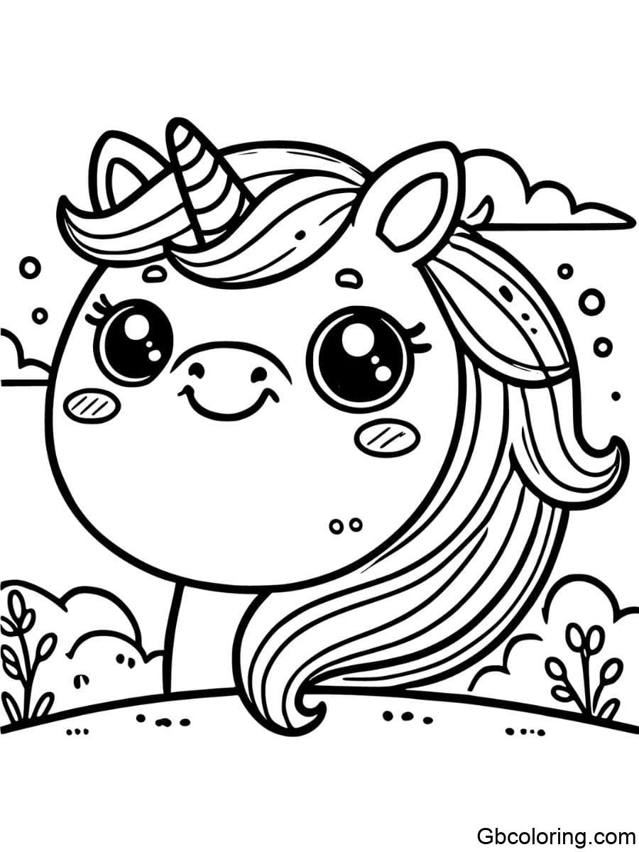 unicorn face funny coloring pages