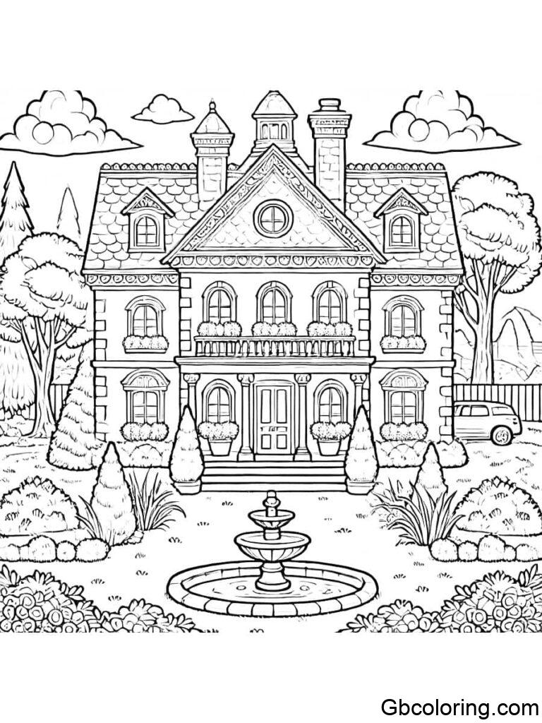 Prinatble Mansion Coloring Pages Free For Kids And Adults