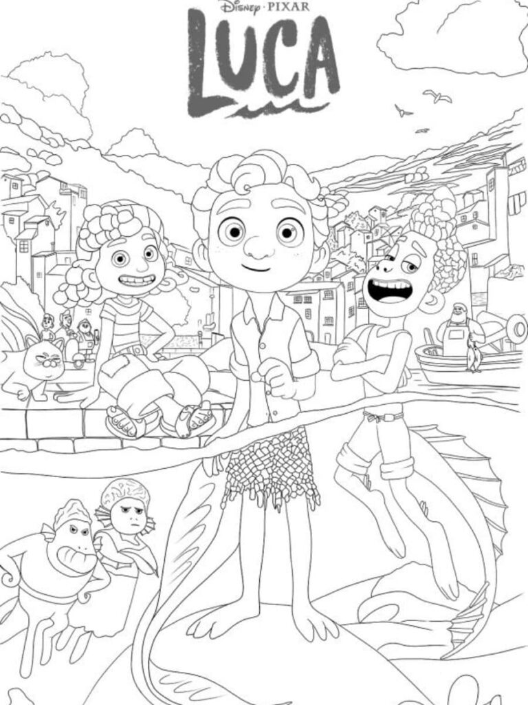 Free Printable Luca Coloring Pages - Luca Coloring Page 768x1024