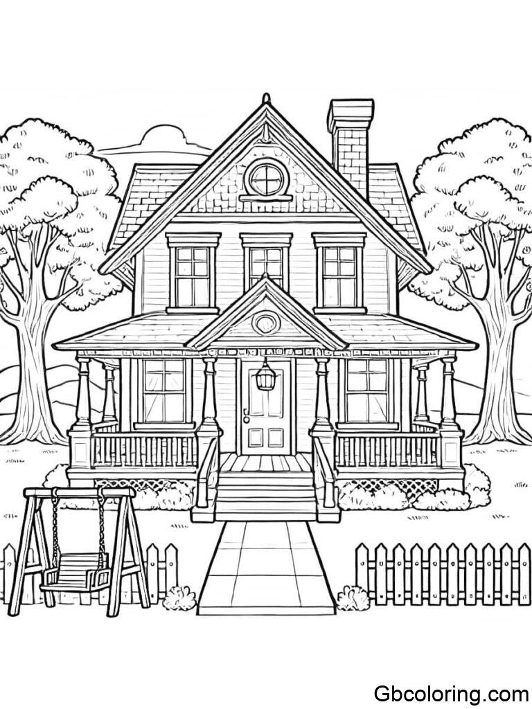 Prinatble Mansion Coloring Pages Free For Kids And Adults