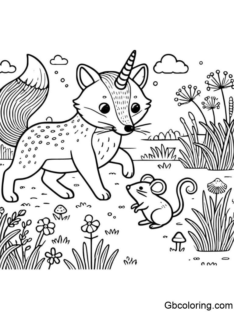 Free Unicorn Fox Coloring Pages Printable